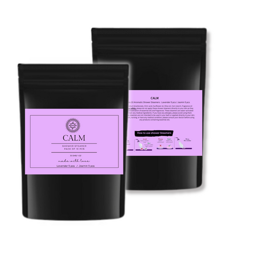 Aaranyam CALM Aromatherapy Shower Steamers - 10 Tablets (1oz each). Lavender & Jasmin infused with Essential Oils for Stress Relief, Self Care, and Relaxation. Ideal for Women, Men, Moms...