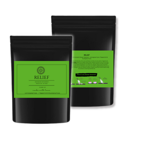 Aaranyam RELIEF Aromatherapy Shower Steamers -10 Tablets (1oz each), Lemongrass -Peppermint & Eucalyptus Shower Bombs with Essential Oils for Stress Relief, Self Care, Relaxation