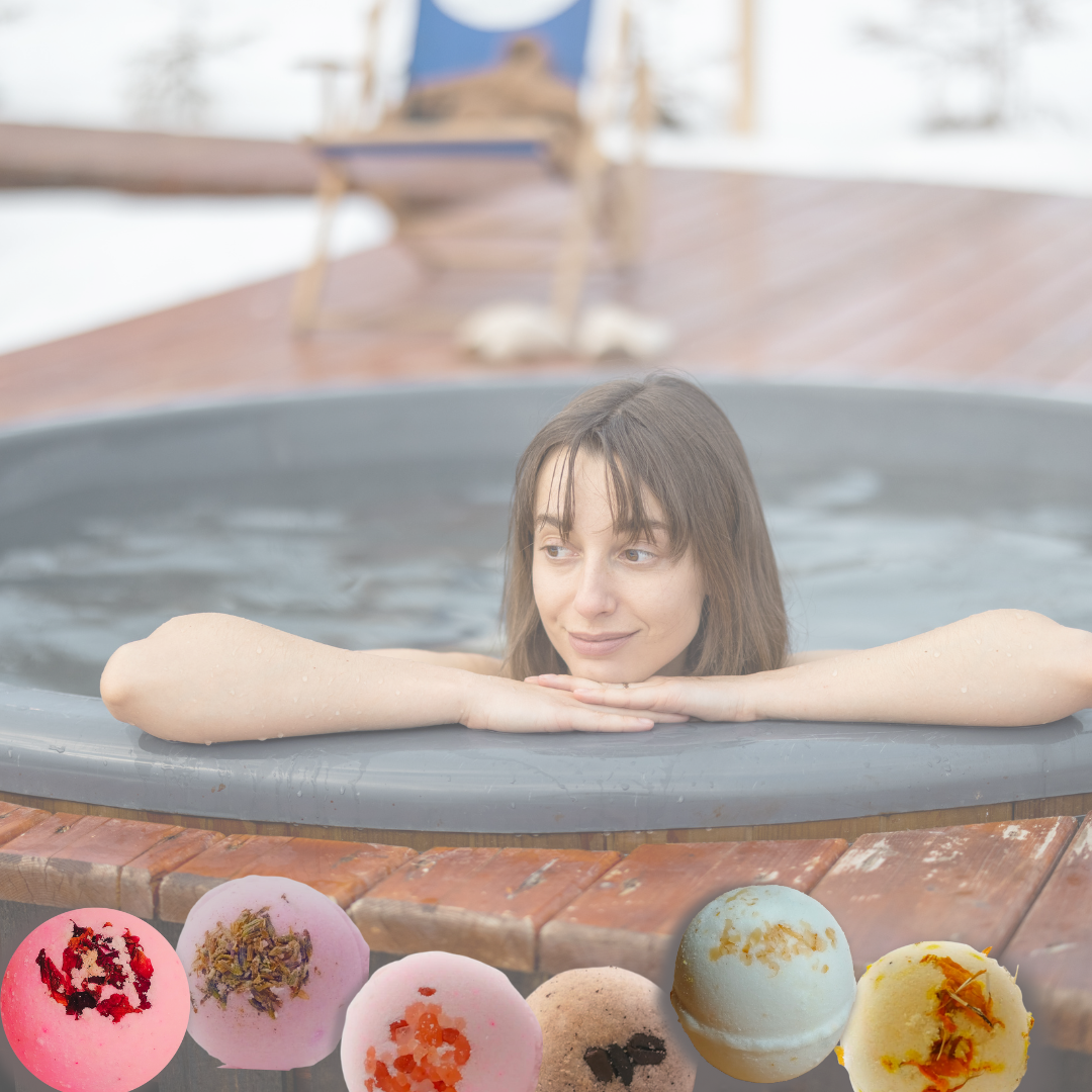 Aaranyam | Bath Bomb - a perfect gift for women, Men -contains Rose petals, Coffee, Callandulla, Oats, Pink salt, Lavender |Refreshing hot water bath hydrating moisturizing enchanting rose (75 g) each pack of 6