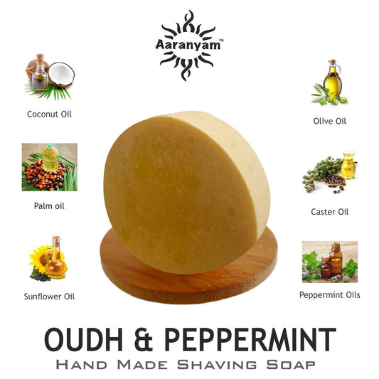 Handmade cold process shaving soap with natural oils