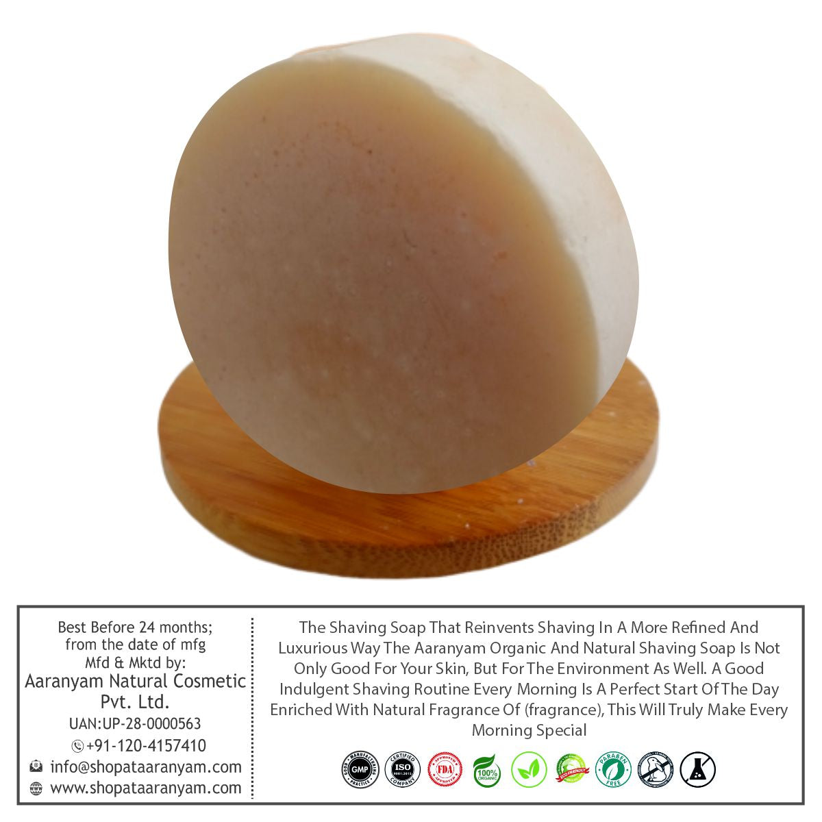 Natural cold-processed shaving soap for men’s grooming