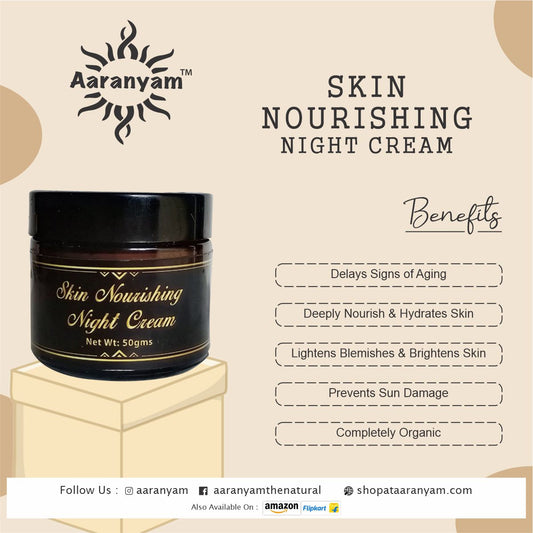 Aaranyam Skin Nourishing Night Face Cream for Men-Women-50 grams, skin brightening, anti aging, rejuvenating…