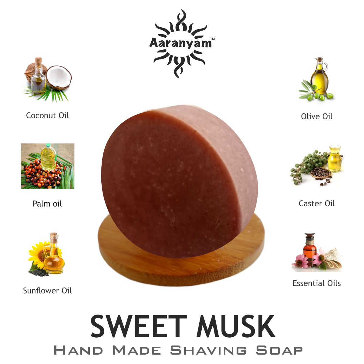 Luxury Shaving Soap for Men – Oudh, Sweet Musk & Peppermint-Rosemary | Natural Lather, Smooth Shave