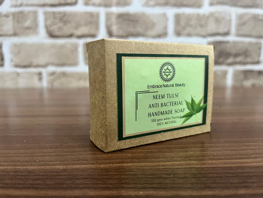 🌿 Neem Tulsi Ayurvedic Handmade Soap – Purify, Cleanse & Refresh Naturally (300 Gms Pack Of 3) neem Tulsi - anti bacterial Soaps For Bath | Paraben Free | | Handmade Soaps For Men & Women (Copy)
