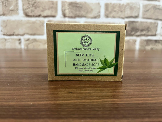 🌿 Neem Tulsi Ayurvedic Handmade Soap – Purify, Cleanse & Refresh Naturally (300 Gms Pack Of 3) neem Tulsi - anti bacterial Soaps For Bath | Paraben Free | | Handmade Soaps For Men & Women (Copy)