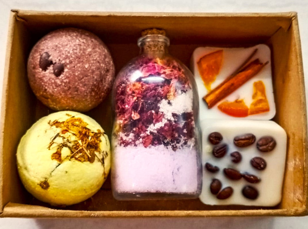 Corporate gift box for clients featuring natural wellness products"