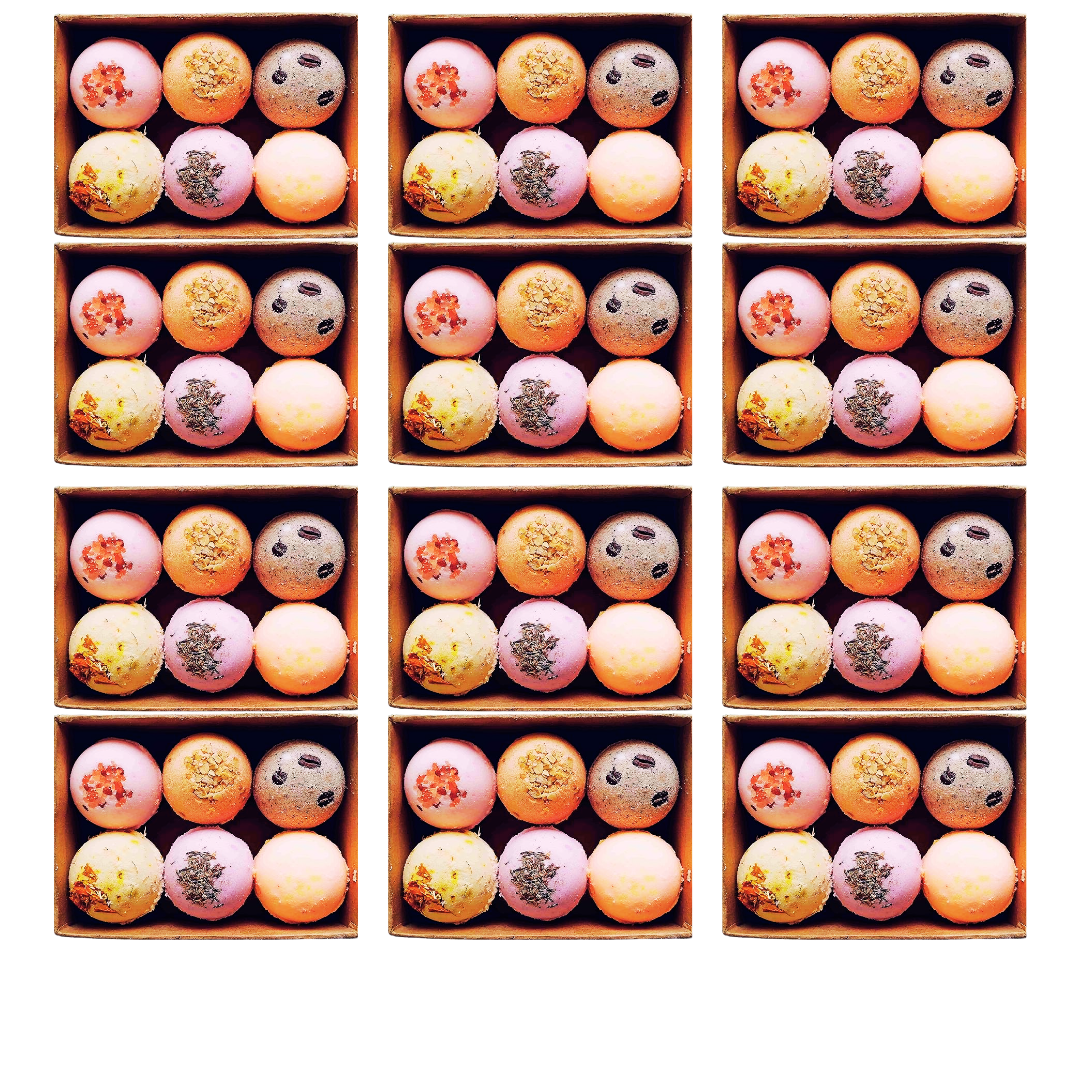 Bath Bombs Gift Set, 6 Pieces, Rose Petals and Lavender with Pink Salt, 75g Each (Pack of 1)