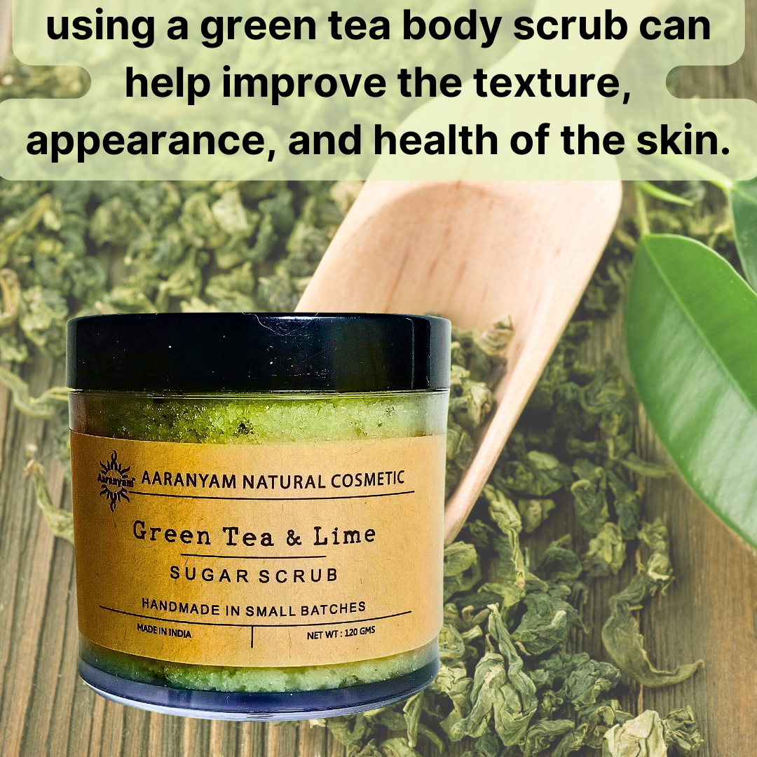 Aaranyam | Organic Natural | Green Tea & Lime Refreshing Sugar Scrub Men-Women, Boys-Girls-120 grams each