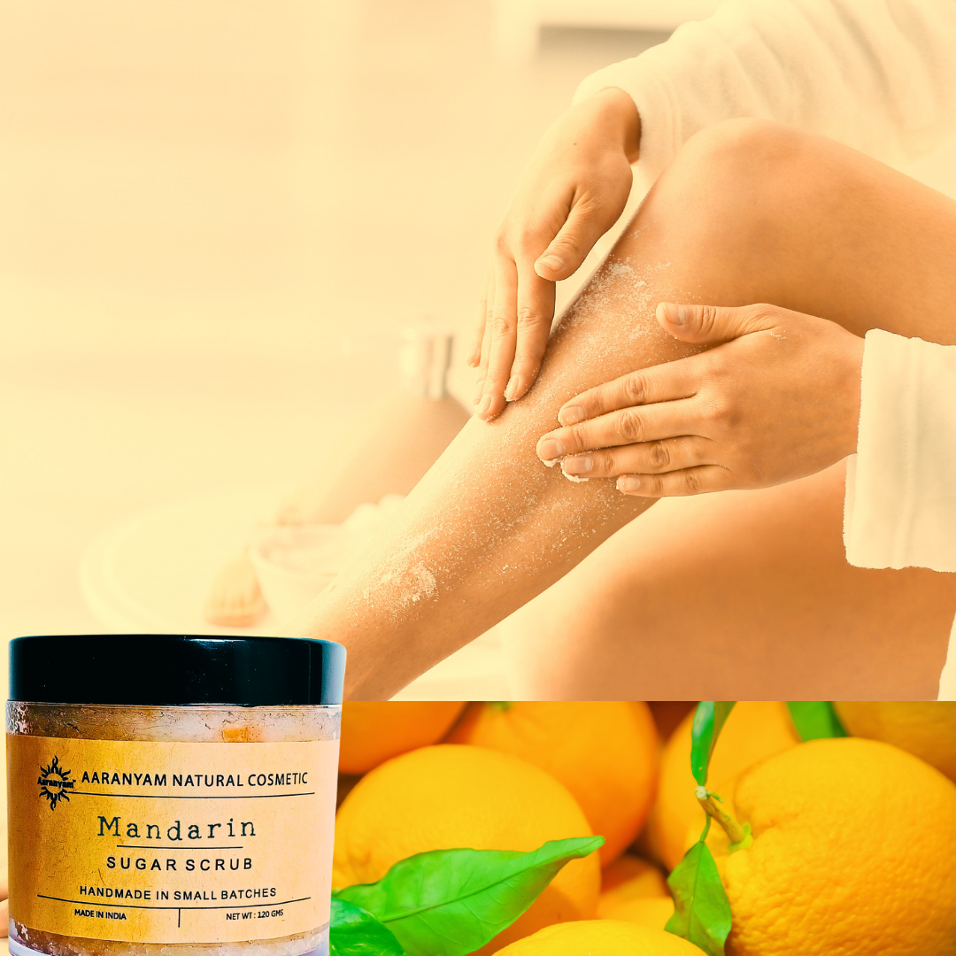 Aaranyam - Madrin Body Sugar Scrub for Men & Women Natural Ten & Dust Removal Body 120 g - Age Revitalizing | With Vitamin E
