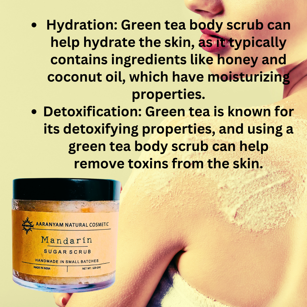 Aaranyam - Madrin Body Sugar Scrub for Men & Women Natural Ten & Dust Removal Body 120 g - Age Revitalizing | With Vitamin E