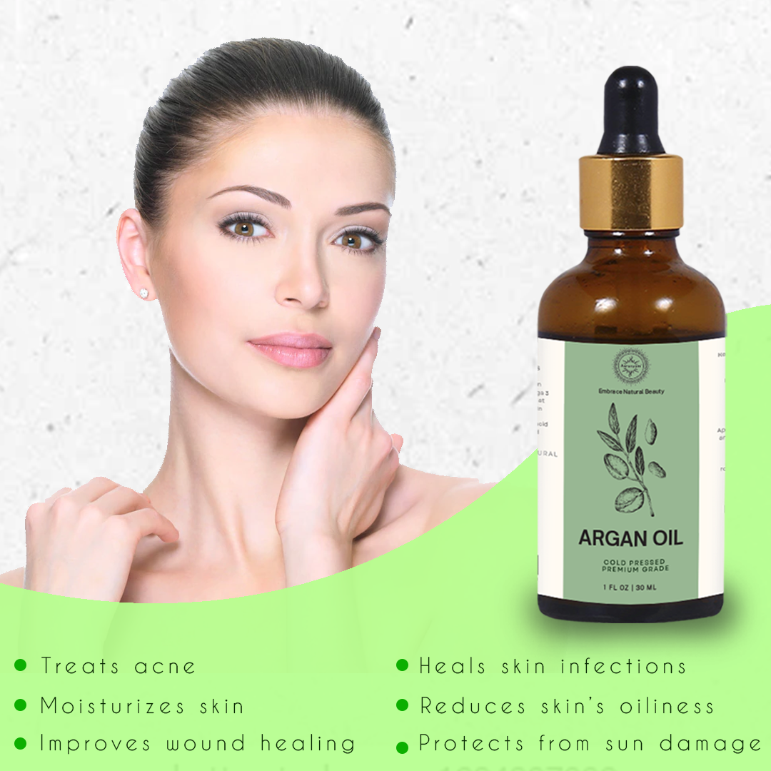 Aaranyam -argan moroccan oil (100% pure) -50 ml - Best for Skin, Reduce Wrinkles Brighten Skin And Fade Dark Spots also is Best Hair Oil Boost hair Shine & Encourage Hair Growth