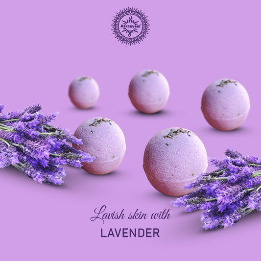 Lavender Buds Bath Bomb Refreshing hot water bath hydrating moisturizing enchantins Lavender-Fizzy Aromatic Bath Bomb (75g Each) - Pack of - 6