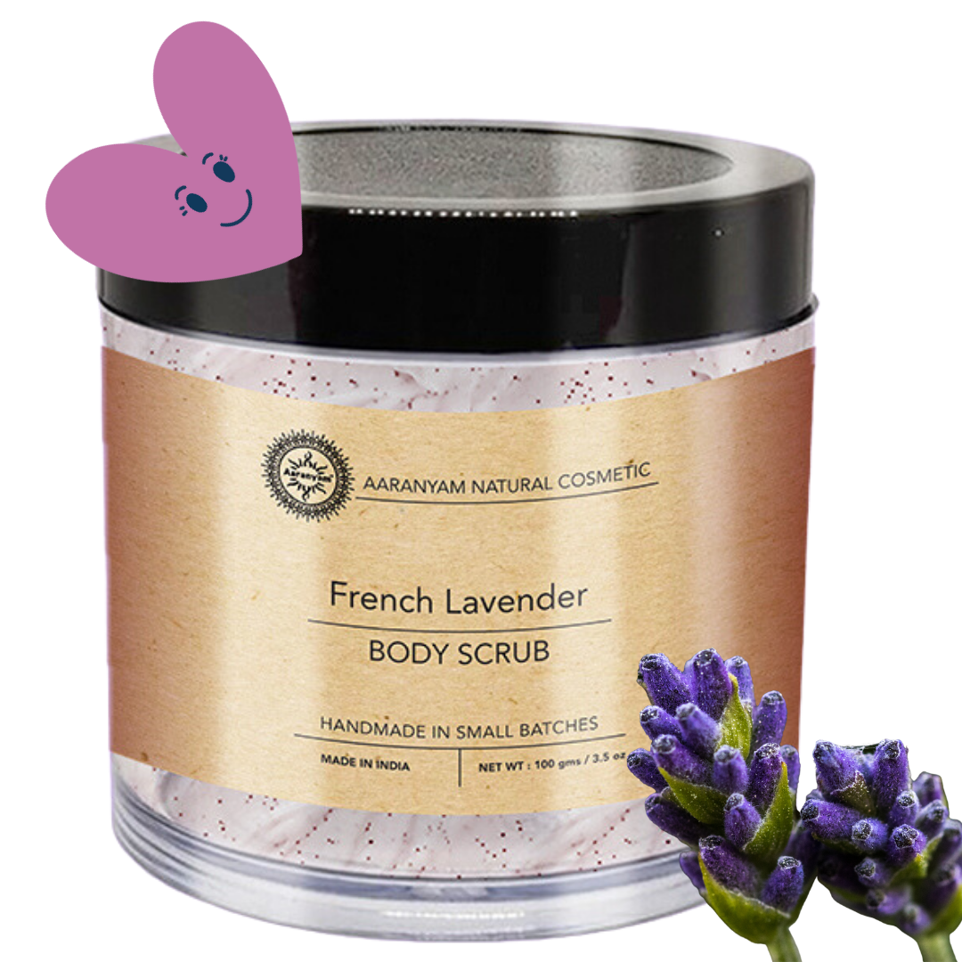 Aaranyam - Lavender exfoliating sugar scrub for For Face & Body | for Men & Women Revitalizing Tan Removal Scrub | Cleanser Scrub For Deep Exfoliation | Dead Skin Remover Scrub | Blackhead Remover Scrub | Skin Brightening Lightening 120 g