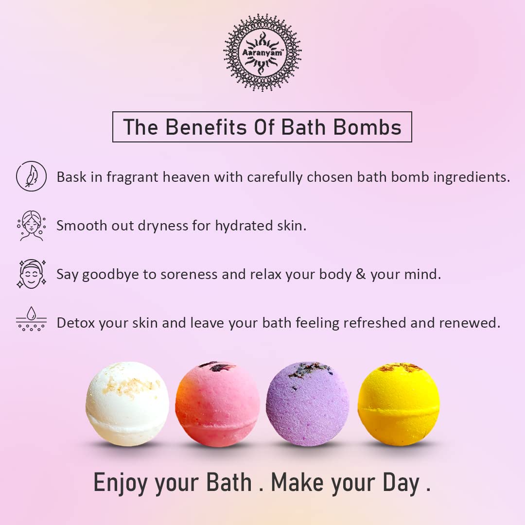 Aaranyam Orange & Lemon Bath Bomb-Fizzy Aromatic Bath Bomb (75g Each) - Pack of - 6