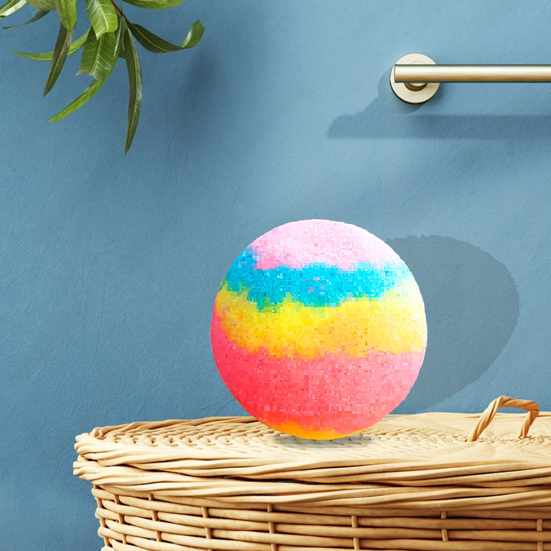 rainbow -strawberry Bath Bomb-Fizzy Aromatic Bath Bomb for kids (75g Each) - Pack of 3