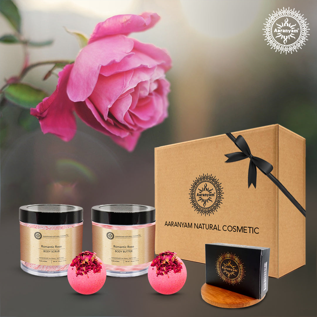 Aaranyam - Rose Spa Gift Set for women - Includes Bath Bomb - Body butter - sugar body scrub- Ultimate Gifting Destination | Wedding Gifts to Premium Bulk Corporate Gifts!