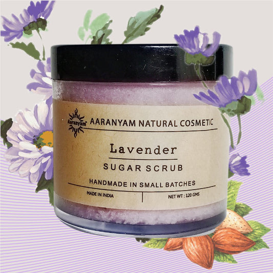 Lavender Sugar Scrub for For Face & Body for Men & Women Revitalizing Tan Removal Scrub | Cleanser Scrub For Deep Exfoliation | Dead Skin Remover Scrub | Blackhead Remover Scrub | Skin Brightening Lightening 120 g