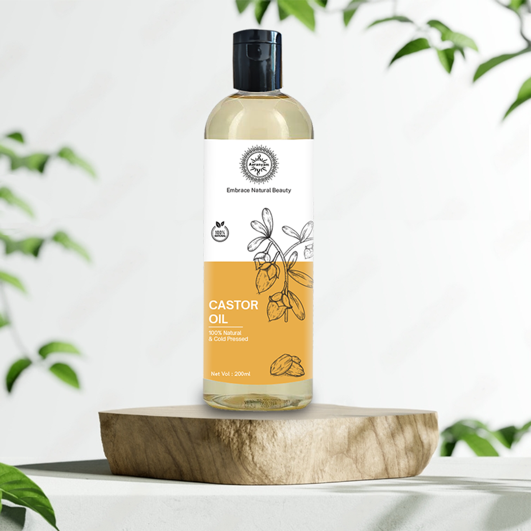 Pure and Natural Castor Oil for Hair and Skin Care - Cold Pressed and Chemical Free Moisturizer and Natural Remedy 200 ml Hydrates Dry Skin, Strengthens Nails & Lashes