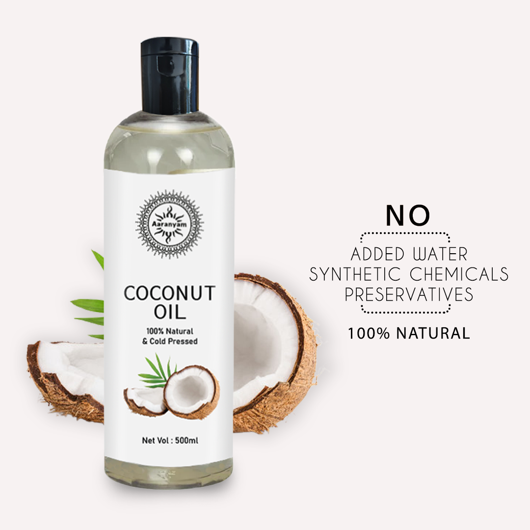 Organic Coconut Oil, Cold-Pressed - Natural Hair Oil, Skin Oil and Cooking Oil with Fresh Flavor, Non-GMO Unrefined Extra Virgin Coconut Oil 500 ml - one oil for skin care hair care and healthy lifestyle