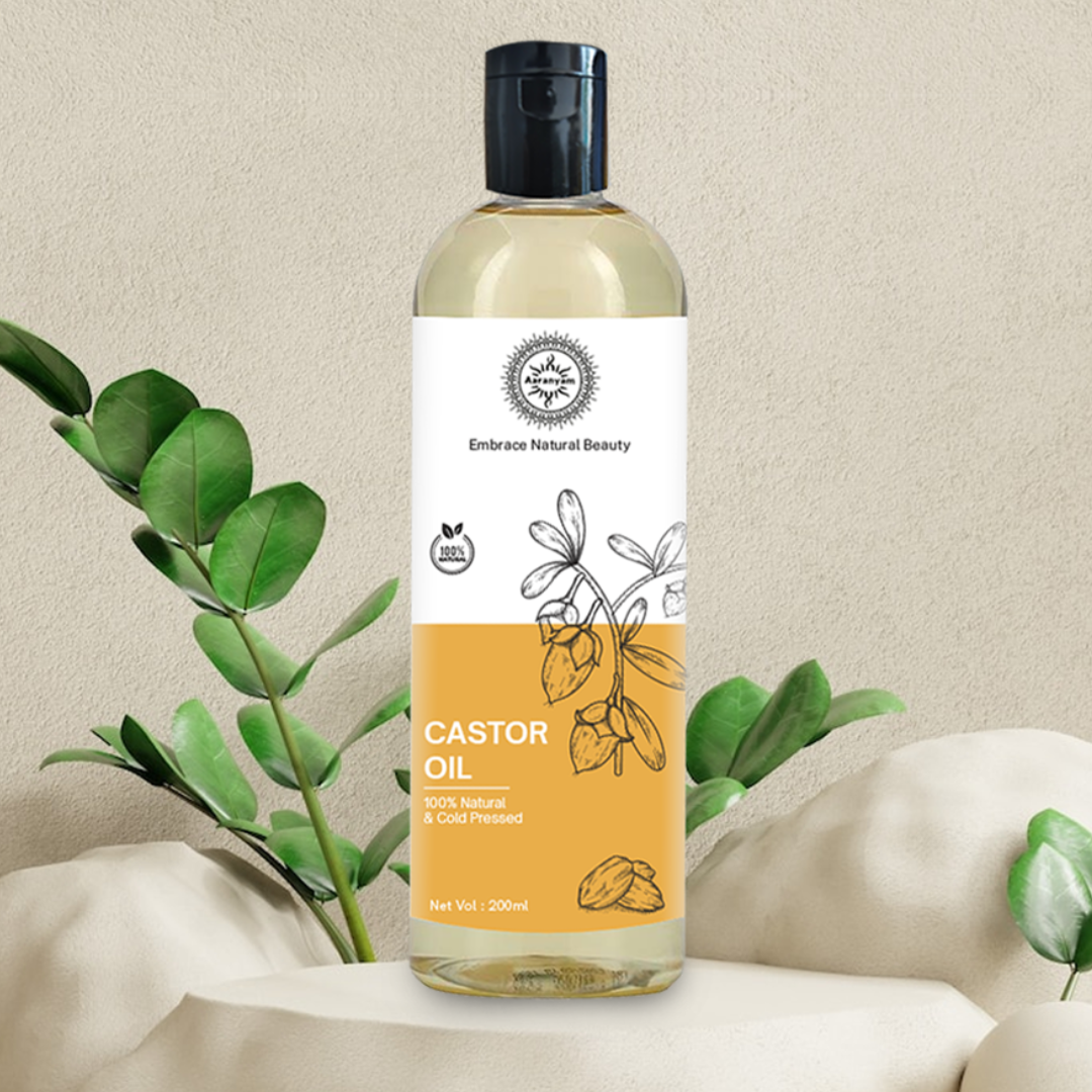 Pure and Natural Castor Oil for Hair and Skin Care - Cold Pressed and Chemical Free Moisturizer and Natural Remedy 200 ml Hydrates Dry Skin, Strengthens Nails & Lashes