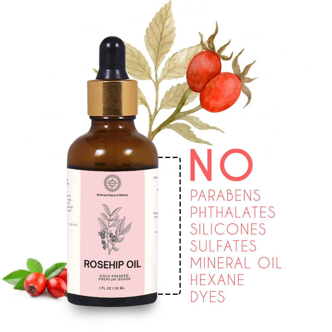 Pure Rosehip oil Cold prssed 100% Natural facial oil for glowing skin for women -mix in your face serum - Body Oil - & enjoy Calm skin -treating wrinkles brightening serum Even Skin tone