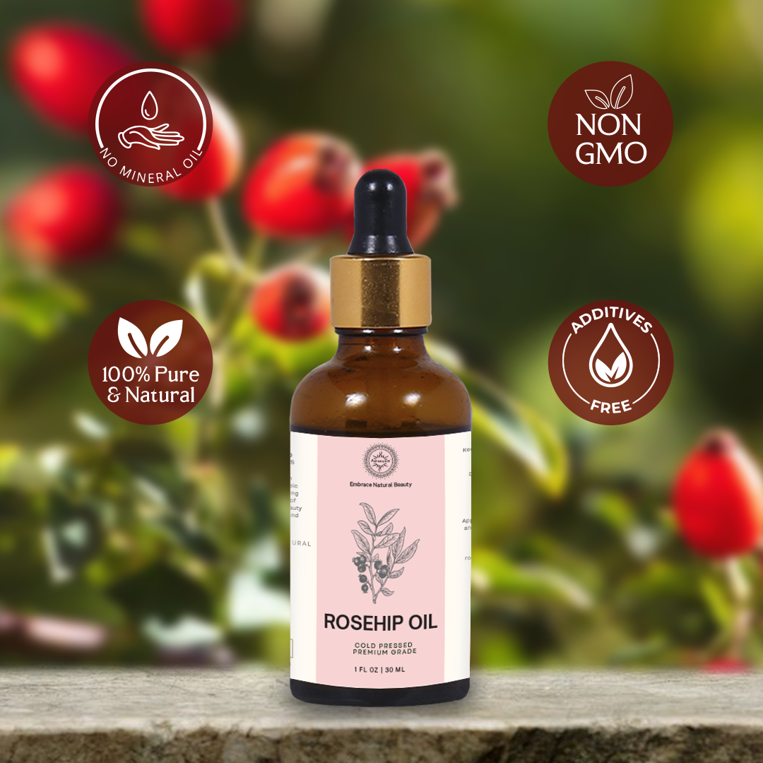 Pure Rosehip oil Cold prssed 100% Natural facial oil for glowing skin for women -mix in your face serum - Body Oil - & enjoy Calm skin -treating wrinkles brightening serum Even Skin tone