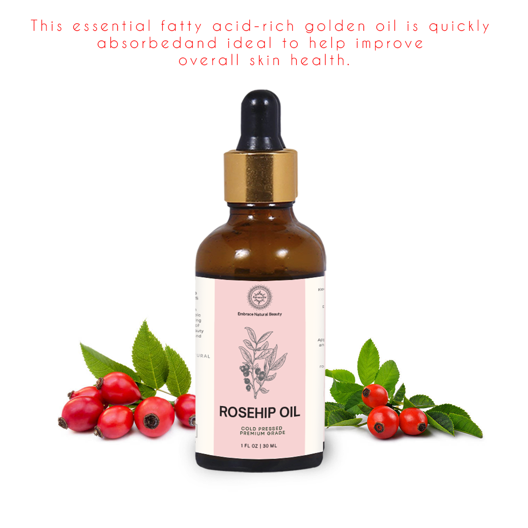 Pure Rosehip oil Cold prssed 100% Natural facial oil for glowing skin for women -mix in your face serum - Body Oil - & enjoy Calm skin -treating wrinkles brightening serum Even Skin tone