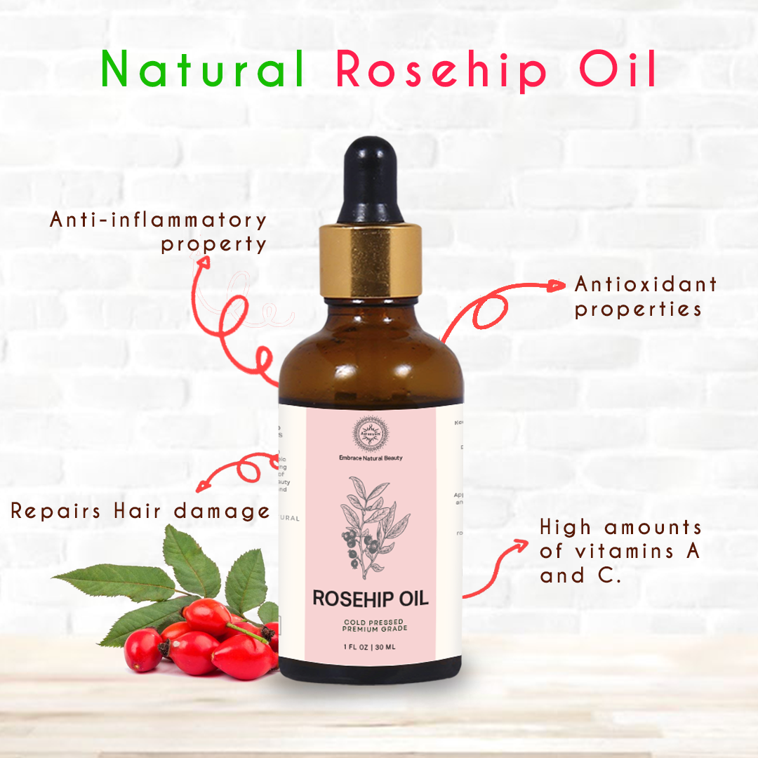 Pure Rosehip oil Cold prssed 100% Natural facial oil for glowing skin for women -mix in your face serum - Body Oil - & enjoy Calm skin -treating wrinkles brightening serum Even Skin tone