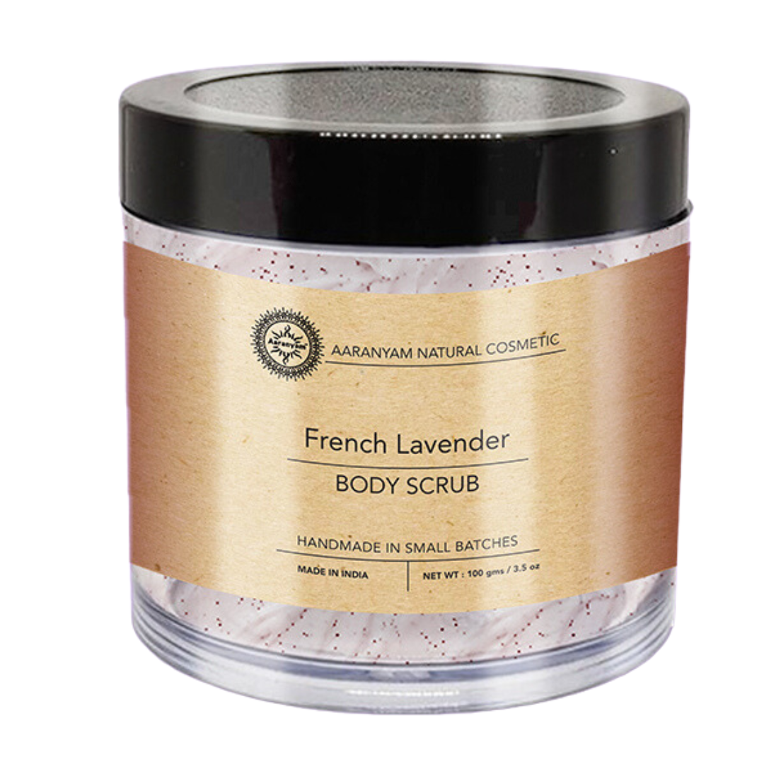 Aaranyam - Lavender exfoliating sugar scrub for For Face & Body | for Men & Women Revitalizing Tan Removal Scrub | Cleanser Scrub For Deep Exfoliation | Dead Skin Remover Scrub | Blackhead Remover Scrub | Skin Brightening Lightening 120 g