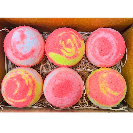 Aaranyam Luxurious florescent swirl - Bath Bombs – Deeply Hydrating & Moisturizing Spa-Quality Bath Bombs, Refreshing Aromatherapy for Relaxation & Skin Nourishment, 75g Each, Pack of 6