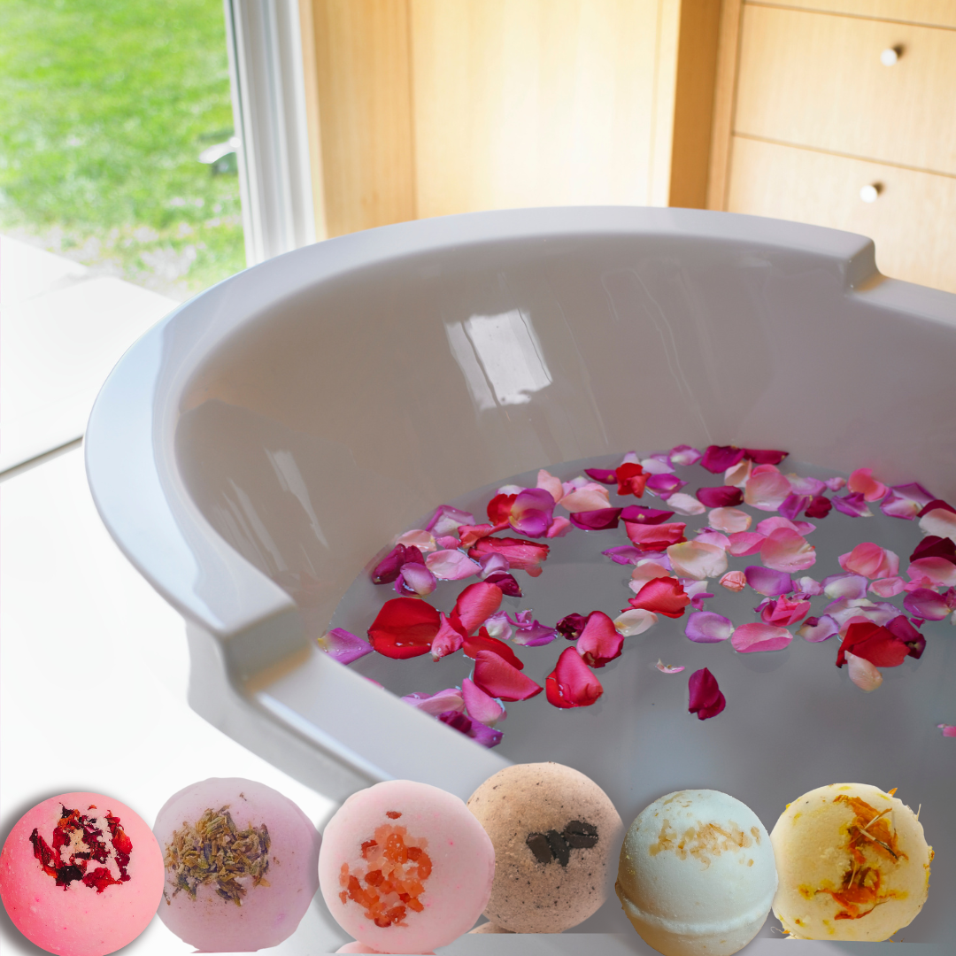 Aaranyam | Bath Bomb - a perfect gift for women, Men -contains Rose petals, Coffee, Callandulla, Oats, Pink salt, Lavender |Refreshing hot water bath hydrating moisturizing enchanting rose (75 g) each pack of 6