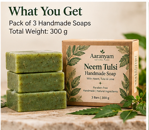 Aaranyam Neem Tulsi Handmade Soap – 100 gms each