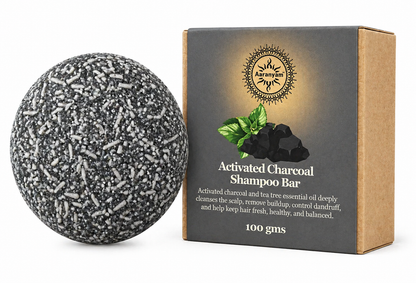 Detoxing Charcoal Shampoo Bar for Men-Women Castor oil & Tea tree essential oil Shampoo Bar for extra oily Hair, 100% Biodegradable - 100g…