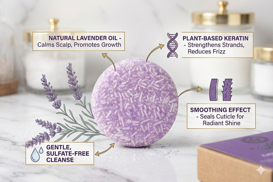 Extra Shine - Lavender Shampoo Bar Enriched with Argan oil - shampoo bar 100g A great shampoo bar Deeply conditioning resulting Shiny Hair…
