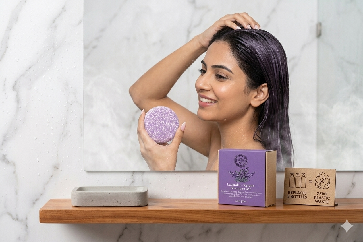 Extra Shine - Lavender Shampoo Bar (Pack of 3) Enriched with Argan oil - shampoo bar 100g A great shampoo bar Deeply conditioning & Nourshing resulting Extra Shiny Hair