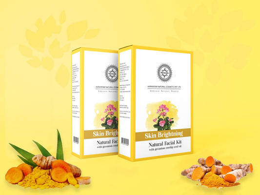 Aaranyam's Skin Brightening Facial Kit for women -Natural Glow- specially designed for people in search of natural -chemical free solution with the goodness of Saffron, Turmeric, and Rosehip Seed Oil