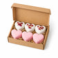Heart-Shaped Bath Bombs | Valentine Gift Set | Hydrating, Moisturizing & Aromatic Spa Soak | Pack of 6 (80 g Each)