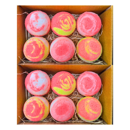 Aaranyam Luxurious florescent swirl - Luxury Home Spa Bath Bomb Set (Pack of 6) – Relaxation & Aromatherapy Gift Box for Her 75g Each,