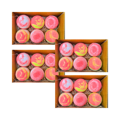 Aaranyam Luxurious florescent swirl - Luxury Home Spa Bath Bomb Set (Pack of 6) – Relaxation & Aromatherapy Gift Box for Her 75g Each,