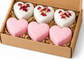 Heart-Shaped Bath Bombs | Valentine Gift Set | Hydrating, Moisturizing & Aromatic Spa Soak | Pack of 6 (80 g Each)