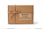 Lavender Self Care Mini Spa Hamper in eco-friendly kraft box with twine bow, natural cosmetic gift set