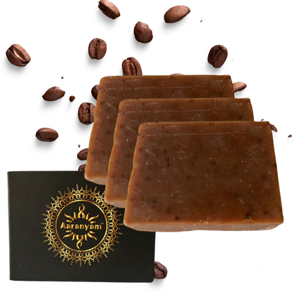 Aaranyam Cold Process Handmade Coffee Soap - Exfoliating & Detox Bath Soap (PACK OF 2)