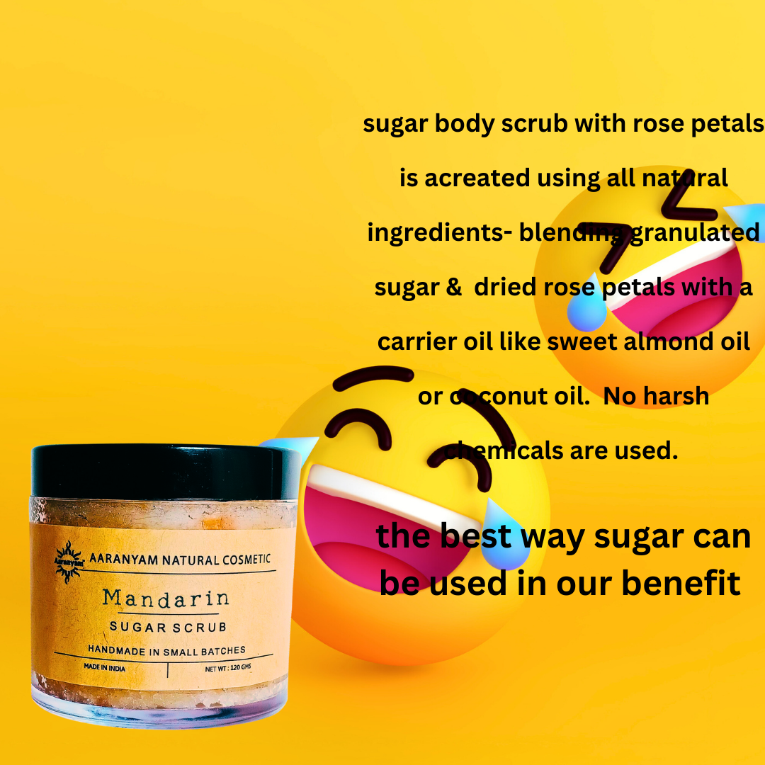 Aaranyam - Madrin Body Sugar Scrub for Men & Women Natural Ten & Dust Removal Body 120 g - Age Revitalizing | With Vitamin E