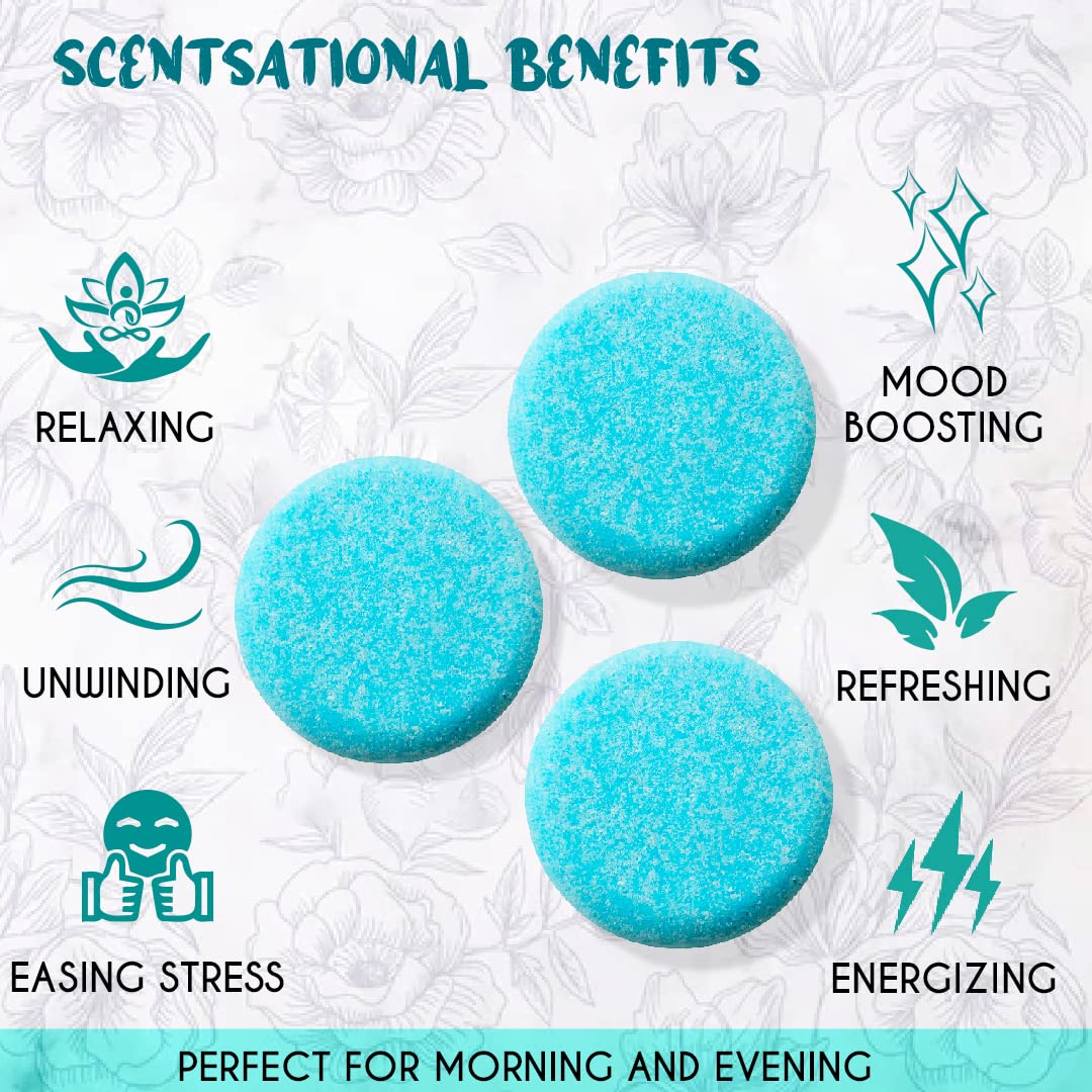 Peppermint & Eucalyptus Shower Steamer for people suffering from breathing problem 3-Pack, Soothing Aromatherapy Eucalyptus Vapor for Calm, Relaxing Showering, Nasal Congestion Bath bombs gift combo for women and Men 90 gms (3 oz) each