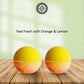 Orange & Lemon Bath Bomb-Fizzy Aromatic Bath Bomb (75g Each) - Pack of - 6