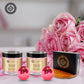 Romantic Rosebath bomb, Handmade organic soaps, Body butter, Sugar Scrub, wooden soap dish – Luxury Bath - Home Spa Gift Set Rakhi Hamper
