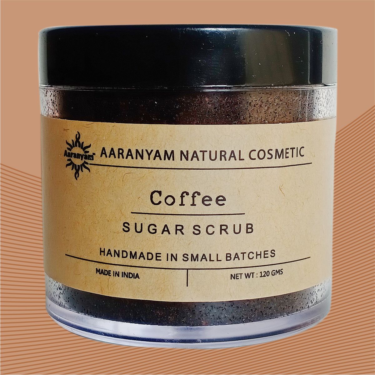 Aaranyam - Coffee Brown Body Sugar Scrub for Men & Women Natural DeTan Face Scrub for Men | Coffee Scrub for Blackhead, Tan & Dead Cell Removal | Natural Glow | Rejuvenates Skin (120g)