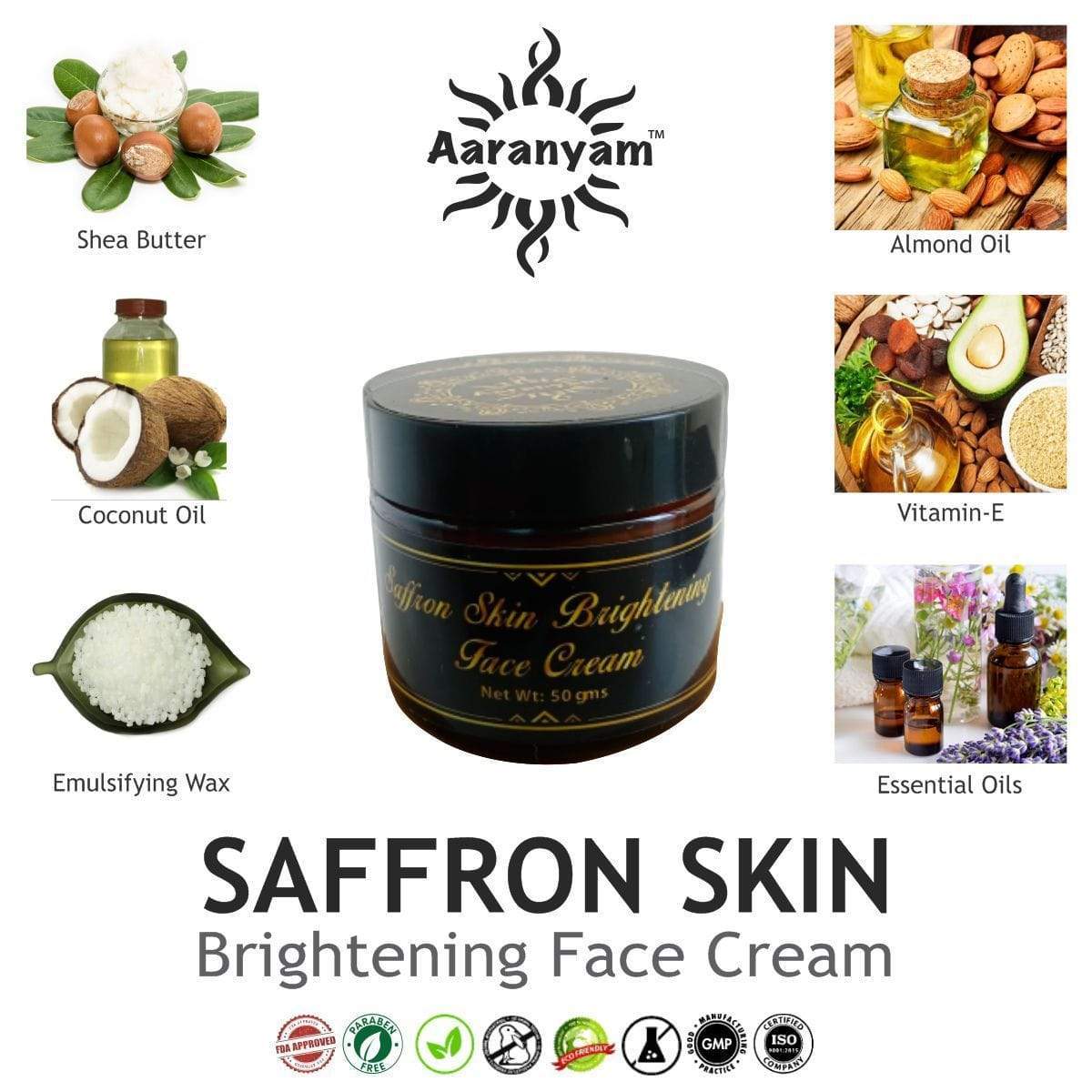 Saffron Skin Brightening Face Cream - aaranyam.com