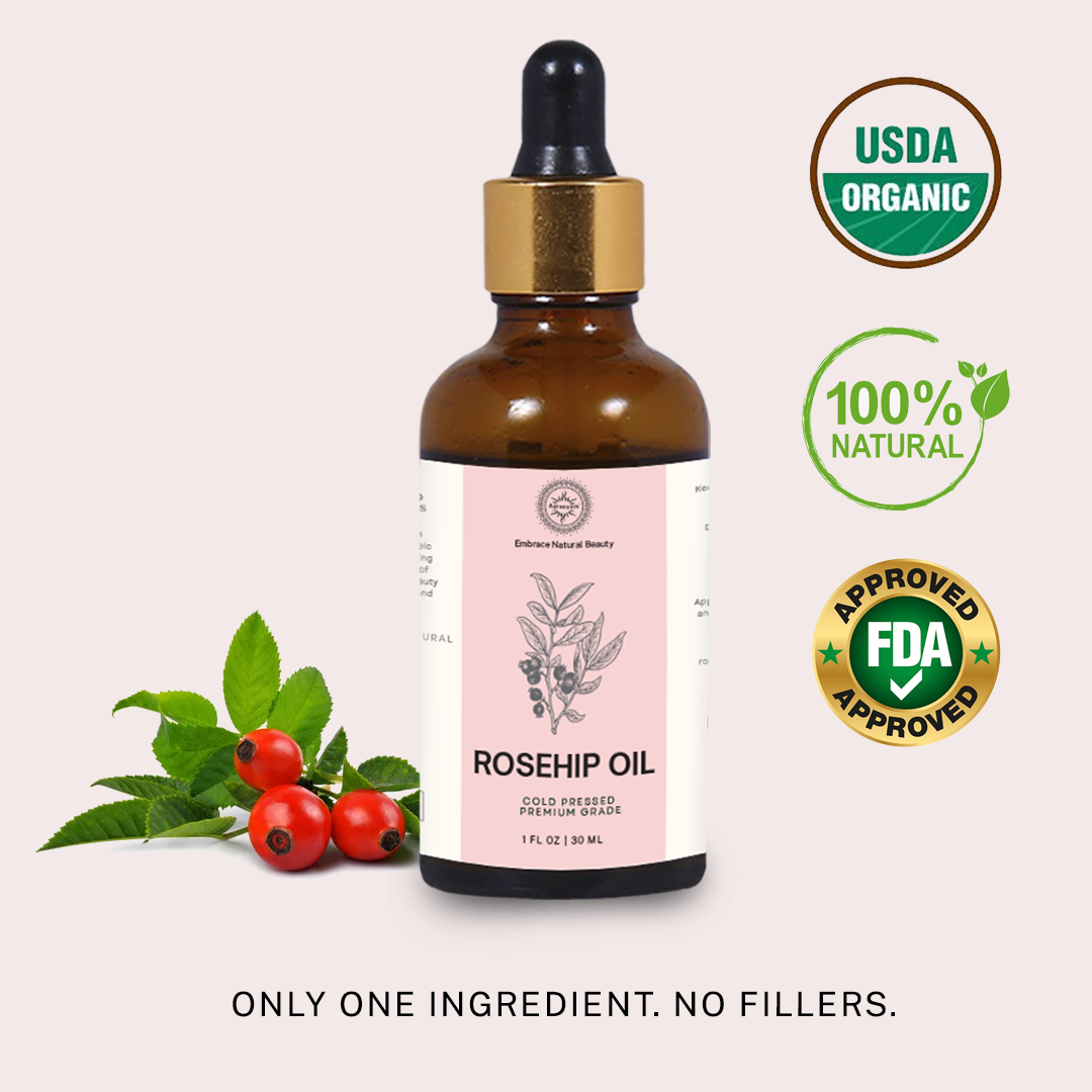 Pure Rosehip oil Cold prssed 100% Natural facial oil for glowing skin for women -mix in your face serum - Body Oil - & enjoy Calm skin -treating wrinkles brightening serum Even Skin tone